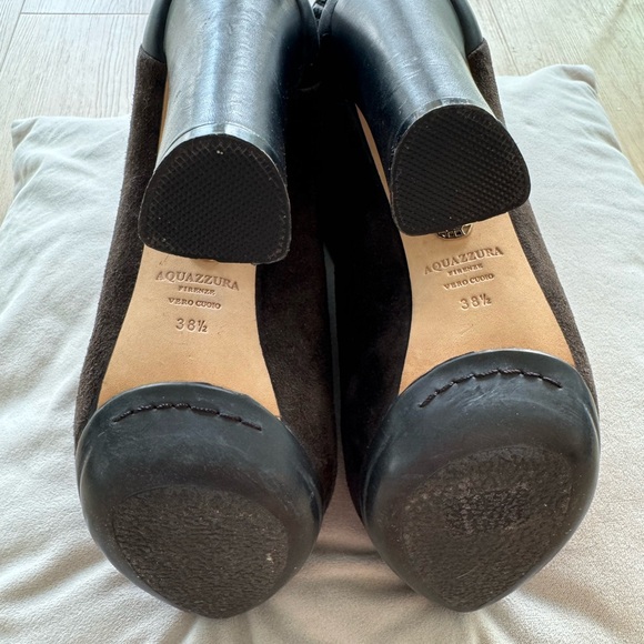 Aquazurra Suede Leather Fur Boots 38.5 - Picture 2 of 2